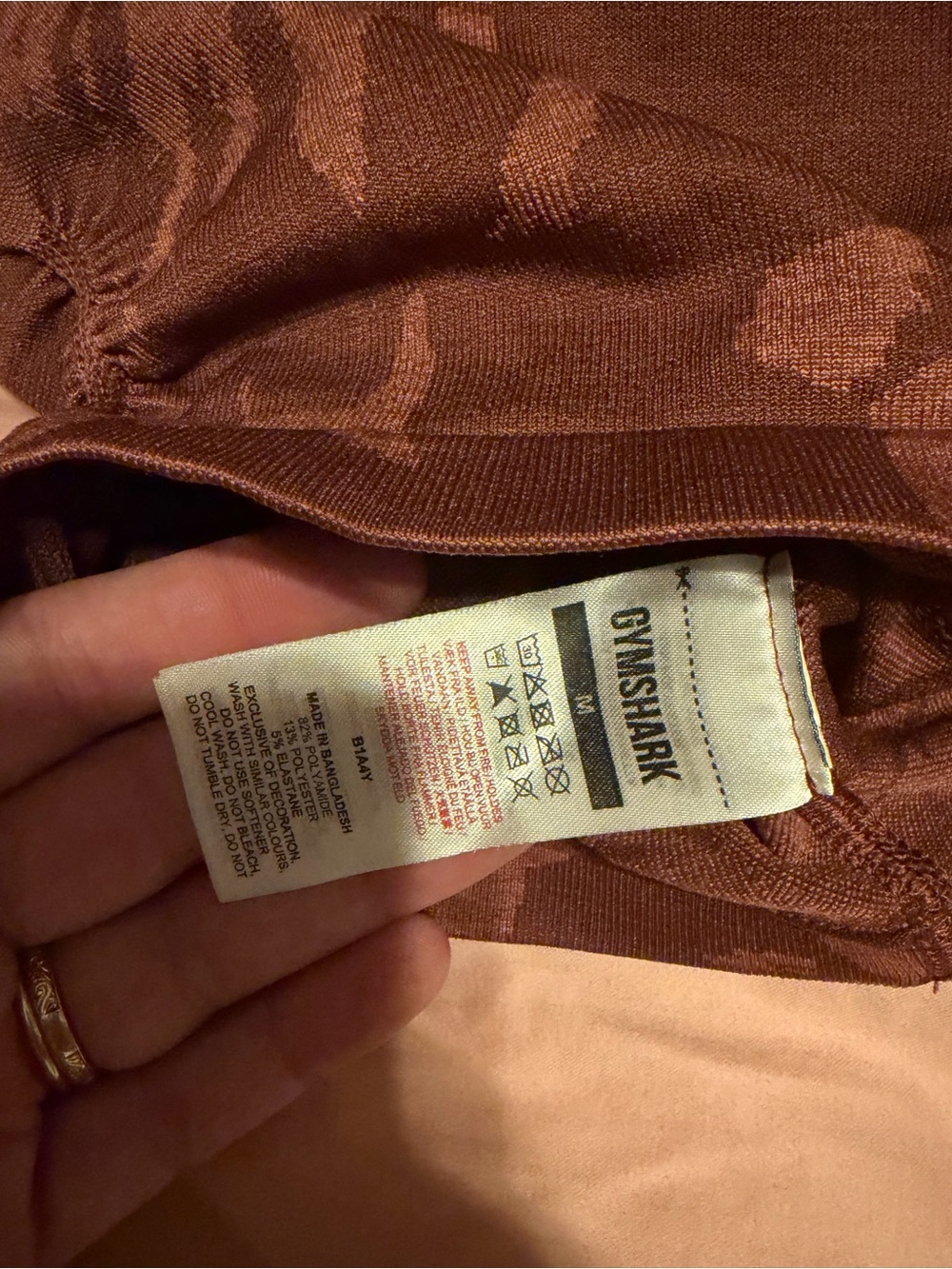 Gymshark Brown Seamless Camo Sports Bra and High-Waist Shorts - Picture 2 of 2